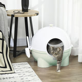 easycomfort easycomfort lettiera per gatti 4kg max con paletta in pp e pc 53x51x48cm bianca e verde