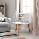 easycomfort easycomfort gabbia per uccelli in metallo con posatoi ciotole per cibo e maniglia 60x41x41cm