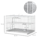 easycomfort easycomfort gabbia per uccelli in metallo con posatoi ciotole per cibo e maniglia 60x41x41cm