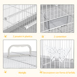easycomfort easycomfort gabbia per uccelli in metallo con posatoi ciotole per cibo e maniglia 60x41x41cm