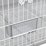 easycomfort easycomfort gabbia per uccelli in metallo con posatoi ciotole per cibo e maniglia 60x41x41cm