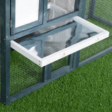 easycomfort easycomfort gabbia per conigli animali in legno di abete doppia porta 140x65x100cm
