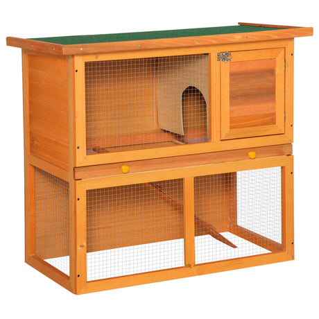 easycomfort easycomfort gabbia per conigli conigliera da esterno in legno di abete 90x45x80cm