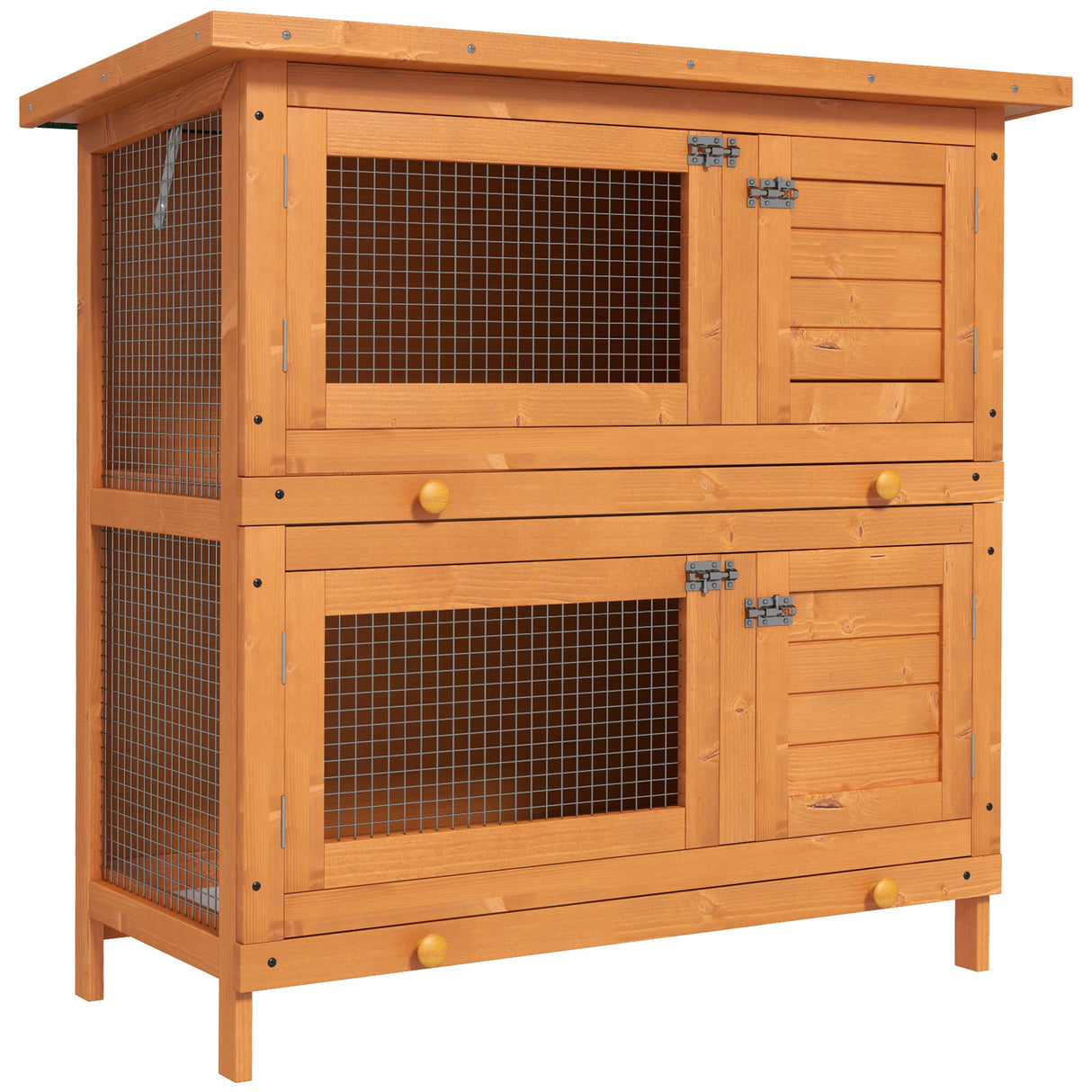 easycomfort easycomfort gabbia per conigli conigliera da esterno in legno di abete 90x45x90cm