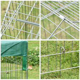 easycomfort recinto per animali con telo di copertura in acciaio con porte 220x103x103cm
