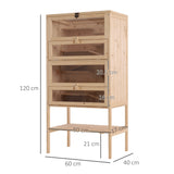 easycomfort easycomfort gabbia per roditori e criceti a 4 ripiani con tetto apribile in legno 60x40x120cm