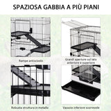 easycomfort easycomfort gabbia a 3 piani in metallo per roditori criceti conigli e porcellini d india