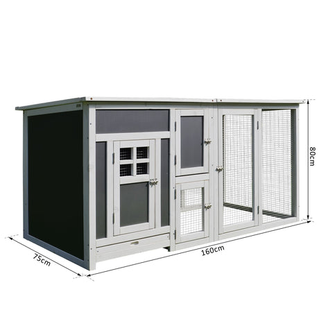 easycomfort easycomfort pollaio da giardino per galline tetto impermeabile corsa zona nidificazione legno 160x75x80cm