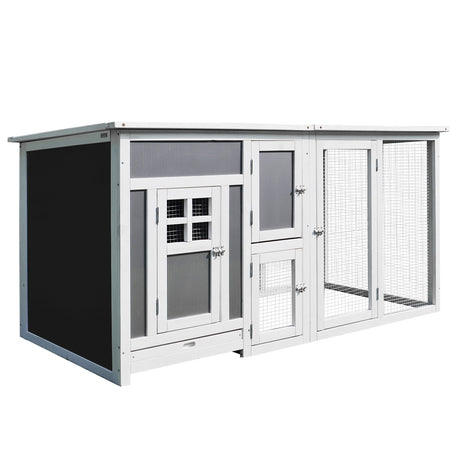 easycomfort easycomfort pollaio da giardino per galline tetto impermeabile corsa zona nidificazione legno 160x75x80cm