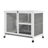 easycomfort easycomfort conigliera in legno 2 livelli gabbia per conigli e porcellini d india