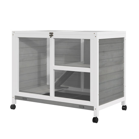 easycomfort easycomfort conigliera in legno 2 livelli gabbia per conigli e porcellini d india