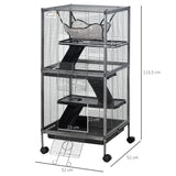 easycomfort easycomfort gabbia in metallo per roditori 4 livelli con vassoio rimovibile 52 x 52 x 113.5cm