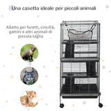 easycomfort easycomfort gabbia in metallo per roditori 4 livelli con vassoio rimovibile 52 x 52 x 113.5cm