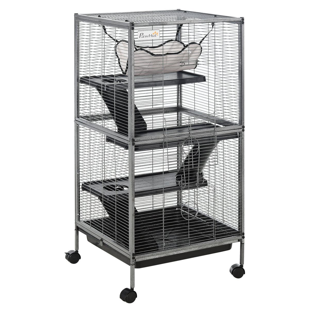 easycomfort easycomfort gabbia in metallo per roditori 4 livelli con vassoio rimovibile 52 x 52 x 113.5cm