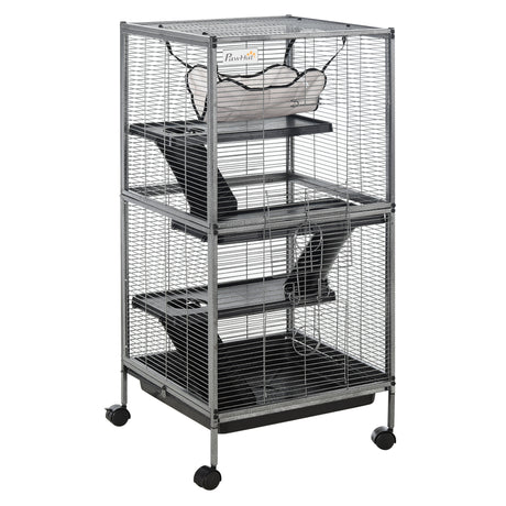 easycomfort easycomfort gabbia in metallo per roditori 4 livelli con vassoio rimovibile 52 x 52 x 113.5cm