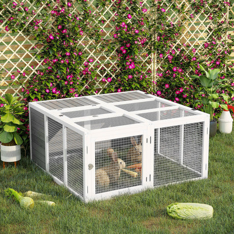 easycomfort easycomfort conigliera da esterno e interno con tetto apribile gabbia per 2 4 conigli grigia