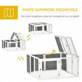 easycomfort easycomfort conigliera da esterno e interno con tetto apribile gabbia per 2 4 conigli grigia