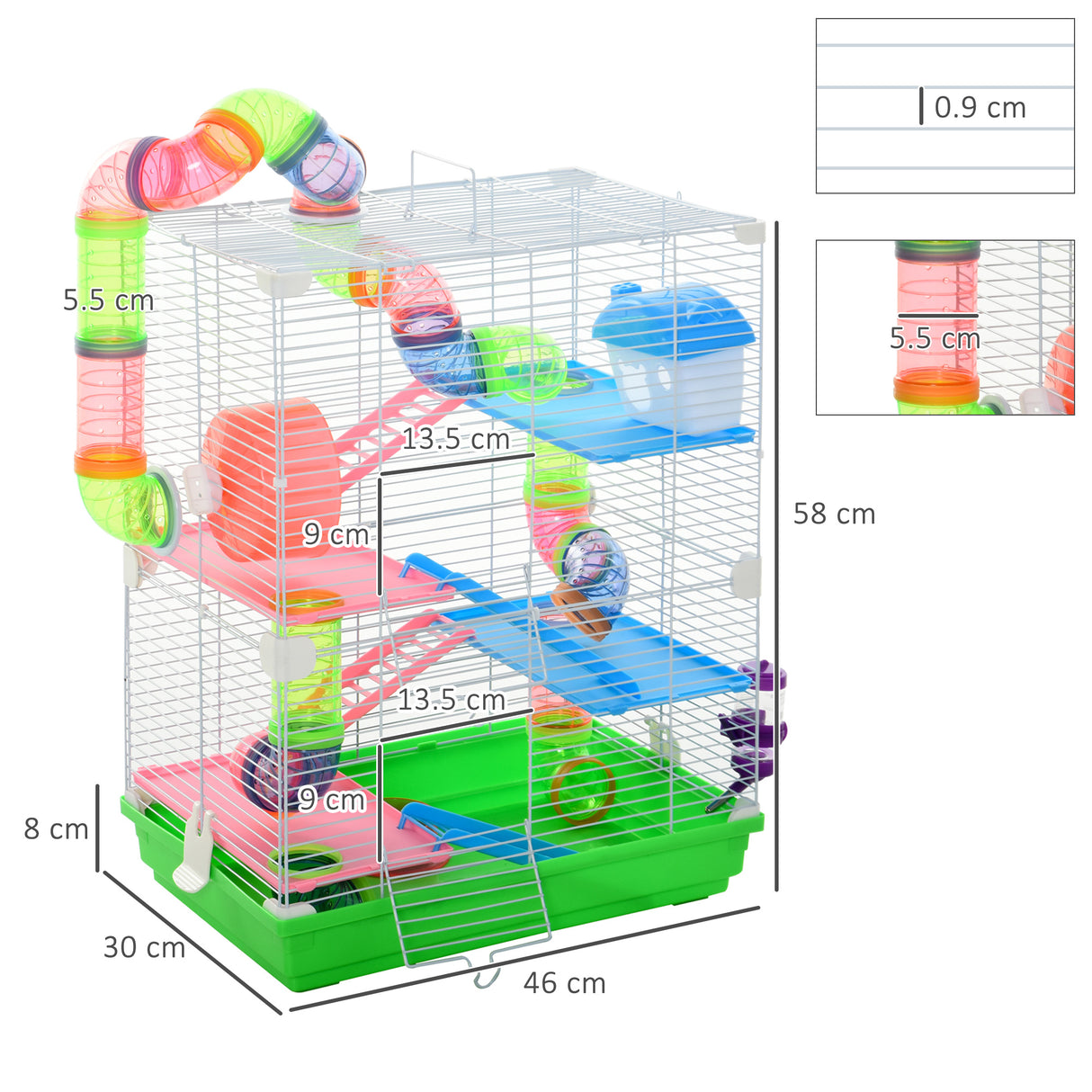 easycomfort easycomfort gabbia per criceti e piccoli roditori 5 livelli accessori gioco e cibo