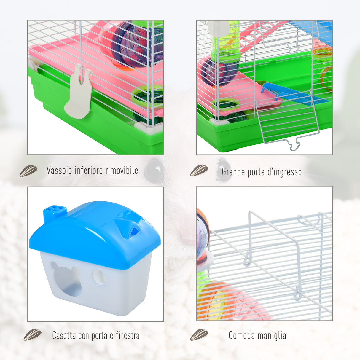 easycomfort easycomfort gabbia per criceti e piccoli roditori 5 livelli accessori gioco e cibo