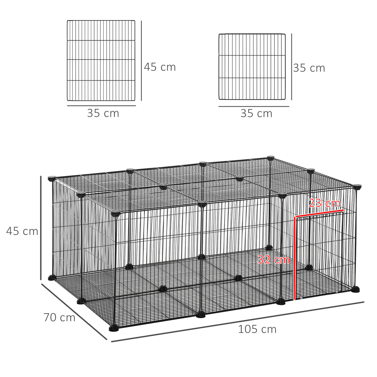 easycomfort easycomfort gabbia per conigli e piccoli animali 22 pannelli modulabili in metallo
