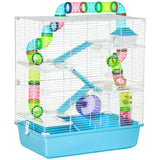 easycomfort gabbia per criceti a 5 livelli con tubi casetta serbatoio dell acqua e ruota 59x36x69cm
