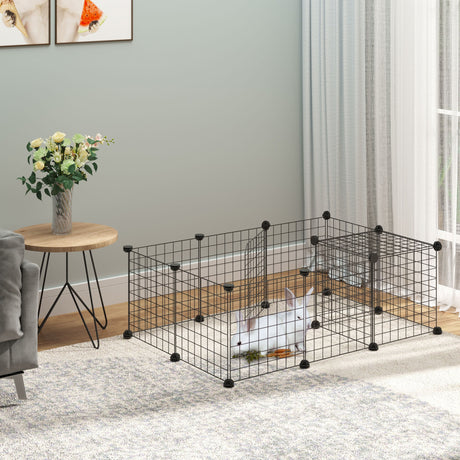 easycomfort easycomfort recinto per conigli e porcellini dindia modulabile con accessori montaggio 105x70x35cm nero