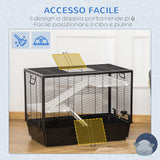 immagine-4-easycomfort-gabbia-per-porcellino-d-india-con-maniglia-serbatoio-d-acqua-rampa-e-piatto-80x48x58cm-nera