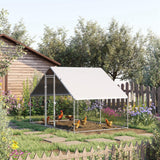easycomfort pollaio da giardino con telaio zincato copertura impermeabile e rete esagonale 3x2x2m argento