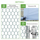 easycomfort pollaio da giardino con telaio zincato copertura impermeabile e rete esagonale 3x2x2m argento