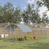 easycomfort recinto per galline da esterno in acciaio con telo di copertura in pe anti uv 570x280cm