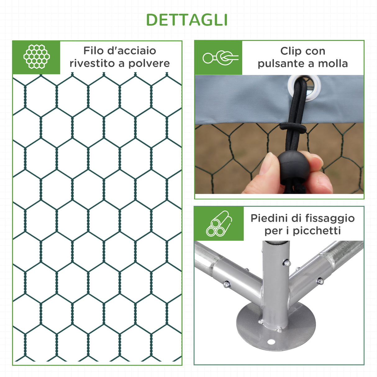 easycomfort pollaio da giardino per 15 18 galline in acciaio zincato e pe con tettoia e serratura 600x300x195 cm