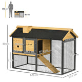 easycomfort conigliera da esterno a 2 livelli in legno di abete e acciaio con vassoio rimovibile 120x55.5x80 cm