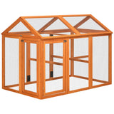 easycomfort easycomfort gabbia per galline in legno con porte multiple e rete in metallo 140x88 5x106cm arancione