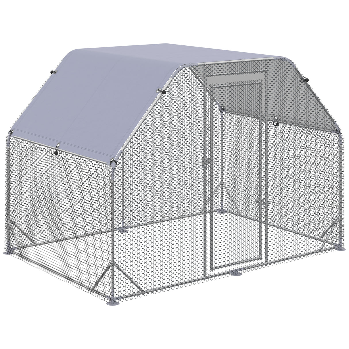 easycomfort easycomfort recinto per galline con telo di copertura per 4 6 polli in acciaio 280x190x195 cm