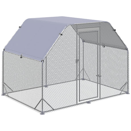 easycomfort easycomfort recinto per galline con telo di copertura per 4 6 polli in acciaio 280x190x195 cm