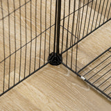 easycomfort gabbia per porcellini d india recinto per piccoli animali 18 pz con porta 175x70x45cm nero