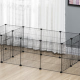 easycomfort gabbia per porcellini d india recinto per piccoli animali 18 pz con porta 175x70x45cm nero