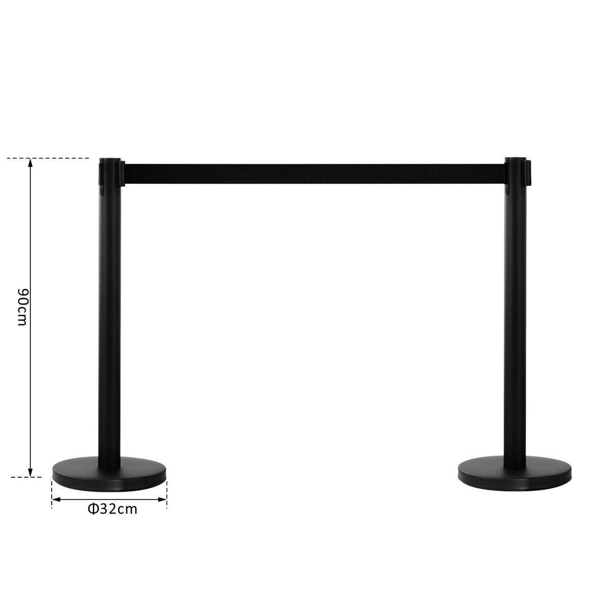 easycomfort easycomfort colonnine separacode colonnina segnapercorso con nastro nero in acciaio inox 200x32x90cm
