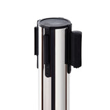 easycomfort easycomfort colonnine segnapercorso con nastri neri di 2m separa in acciaio inox e nylon 200x32x90cm