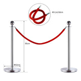 easycomfort colonnine separacode paletti di delimitazione con corde rosso in acciaio inox 32 x 95cm
