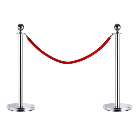 easycomfort colonnine separacode paletti di delimitazione con corde rosso in acciaio inox 32 x 95cm