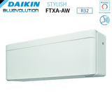 Unità Interna a Parete Daikin Bluevolution serie STYLISH WHITE 9000 BTU FTXA25AW R-32 Wi-Fi Integrato Colore Bianco