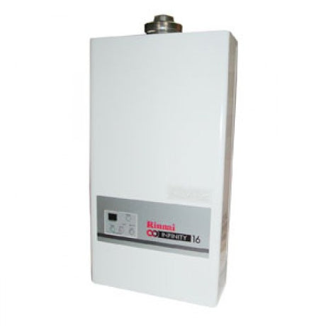 scaldabagno a gas rinnai infinity 16i interno metano completo di kit fumi