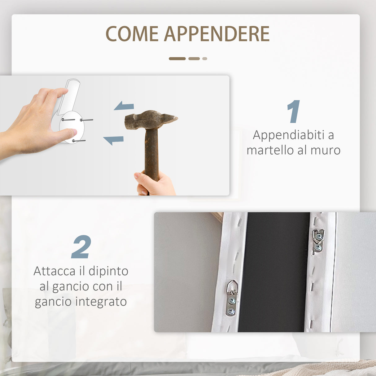 easycomfort easycomfort stampa su tela in legno di pino 120x90cm per casa e ufficio grigia e bianca