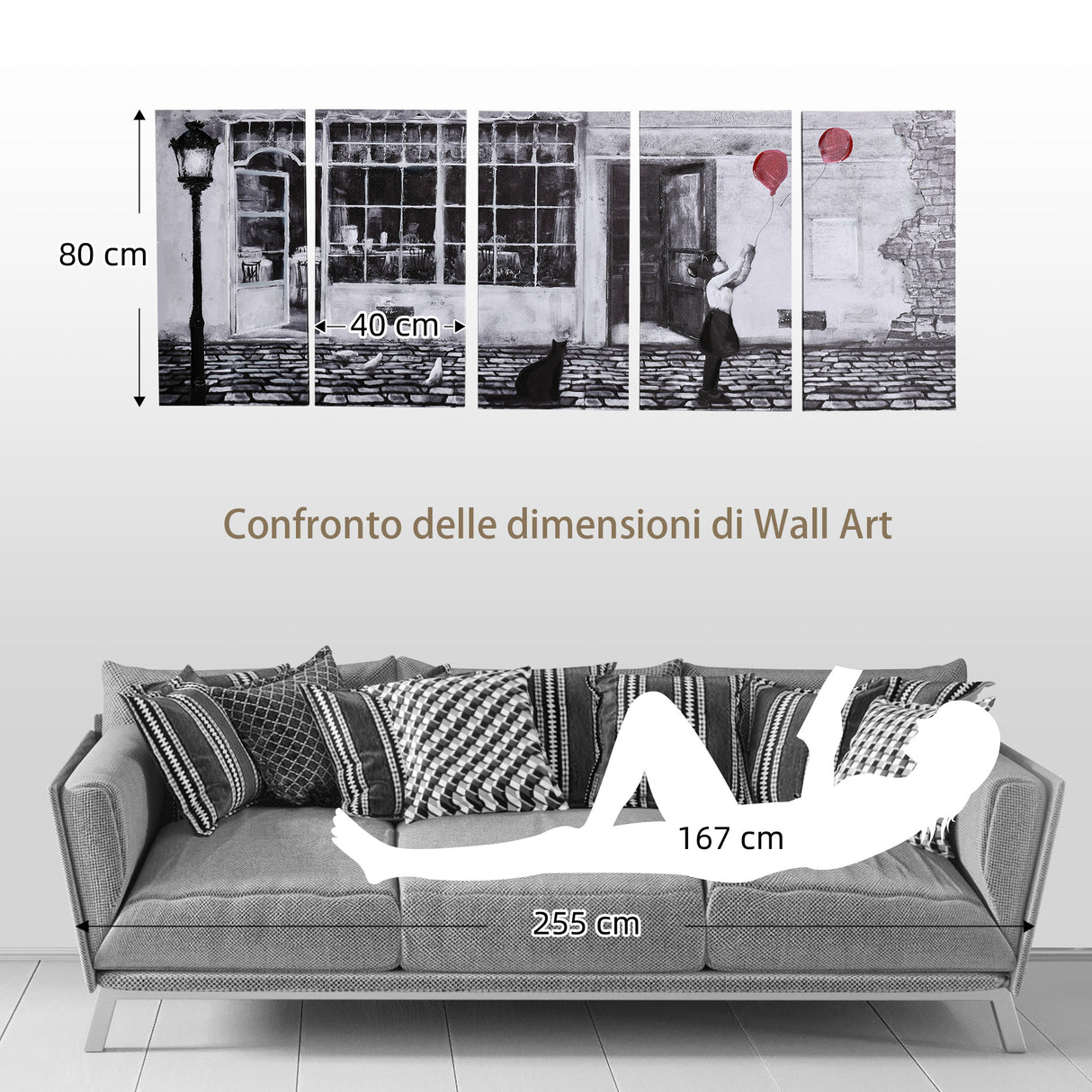 easycomfort easycomfort stampa su tela 80x40cm con bambina 5 pezzi in legno di pino per casa e ufficio