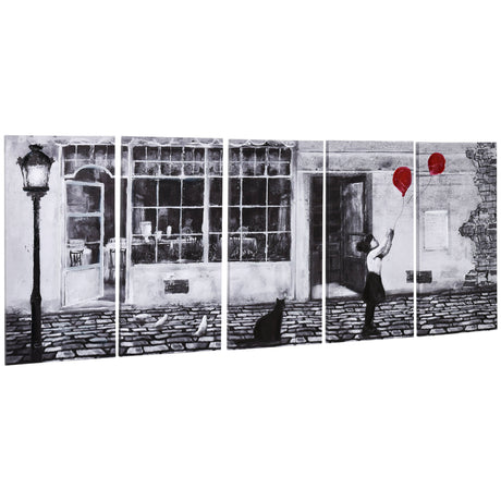 easycomfort easycomfort stampa su tela 80x40cm con bambina 5 pezzi in legno di pino per casa e ufficio