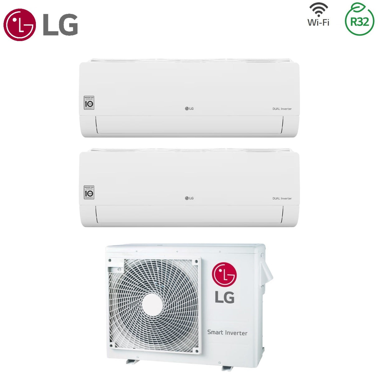 climatizzatore condizionatore lg dual split 9_12 inverter libero plus 9000_12000 con mu2r17 r 32