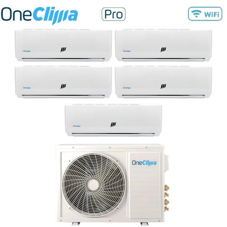 oneclima condizionatore oneclima penta split inverter serie pro 999912 con mlt42x5y24 r 32 wi fi optional 900090009000900012000