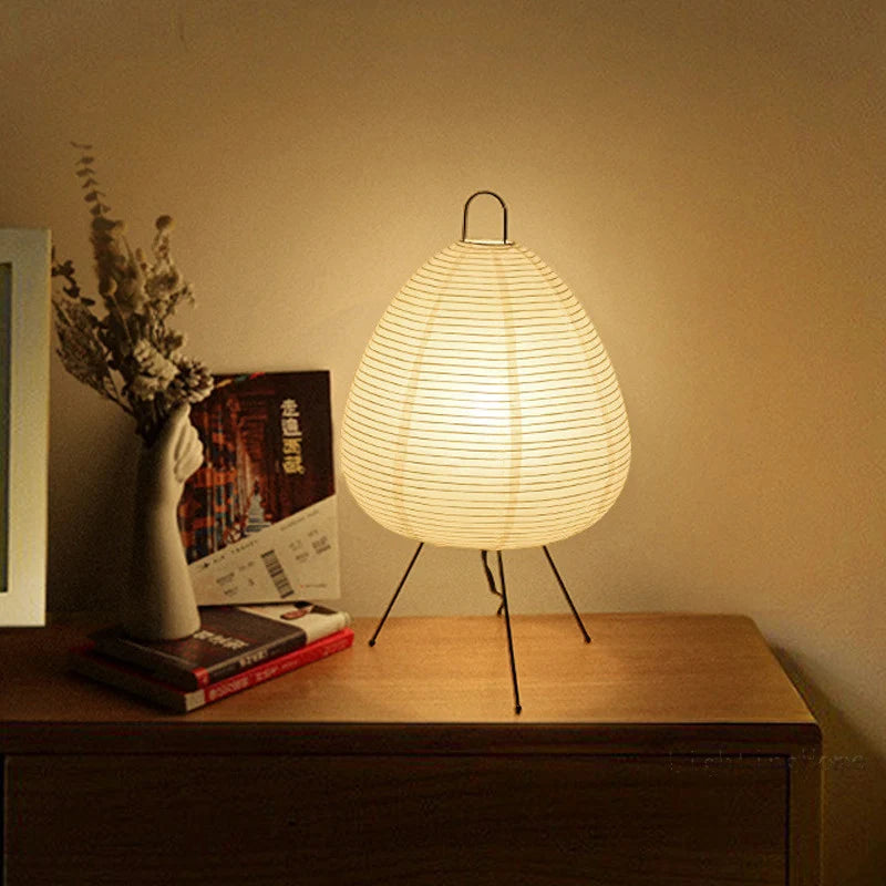 Lampadaire Japonais en Papier de Riz