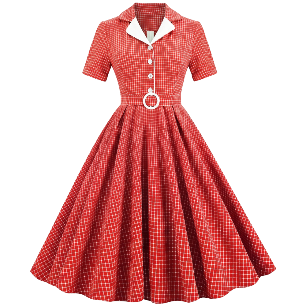 Vintage 50s Style Plaid Dress